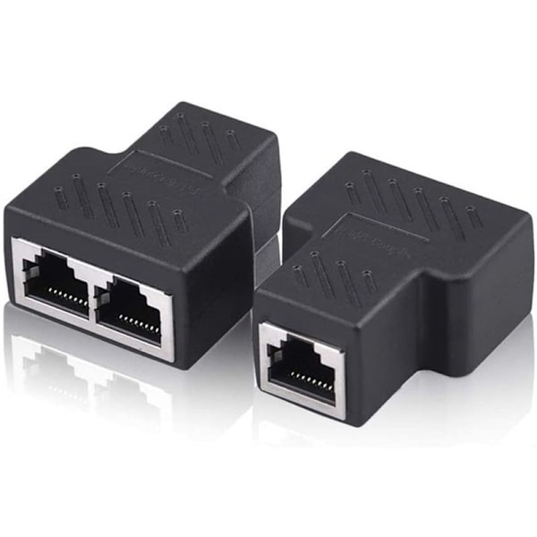 RJ11-jakajan sovitinjakaja, 2 kpl Ethernet-pistorasian jakajan liitin