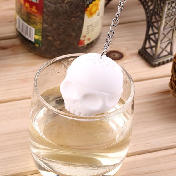 Hodeskalle teinfuser, teballinfuser for løs te laget av silikon