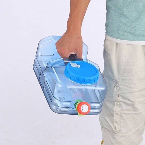 Vattenbehållare, 10L vattenbehållare med kran, campingvattentank med handtag,