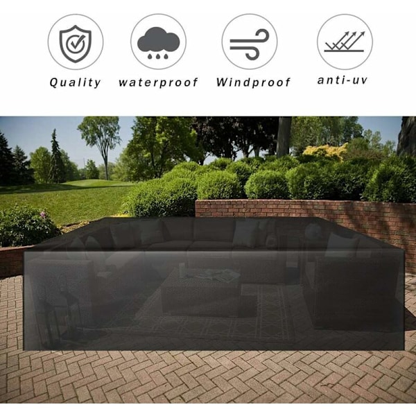 Överdrag för trädgårdsmöbler, vardagsrumsöverdrag, Oxford rektangulärt bord för trädgårdsmöbler UV-skydd (213 x 132 x 74 cm), CMODIHI KLB