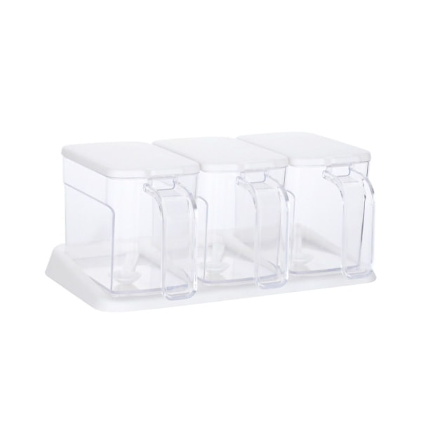 Plast Transparent Spice Box Set 3 Grids Stor Kapacitet KLB