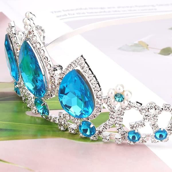 Krone Tiara for Kvinner Jenter Prinsesse Dronning Hodebånd for Kvinner Form 2