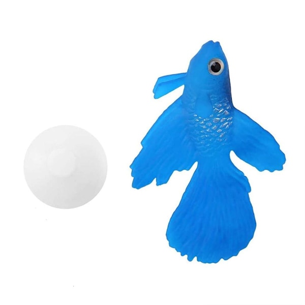 Kunstig fisk silikon fisk silikon gullfisk Betta Blå KLB