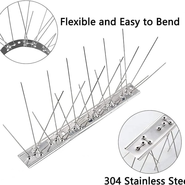 5 remsor fågelspikar för duvor små fåglar rostfritt stål fågelspikar - inga fler fågelbon och bajs - demonterade spikar KLB