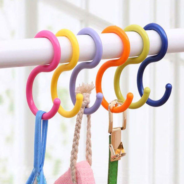 Multifunktionella S-formade plastkrokar, 12-pack