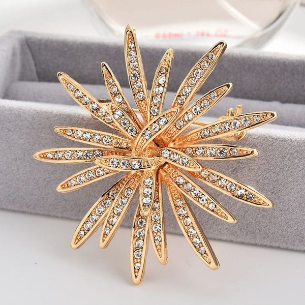 Broscher för kvinnor, accessoarer till tröjor, knappar med strass, elegant stil