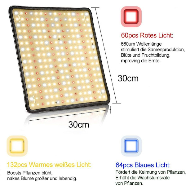 256 LED-kasvilamppu, auringonvalo sisäkasvien kasvuvalaisin kasvihuone KLB