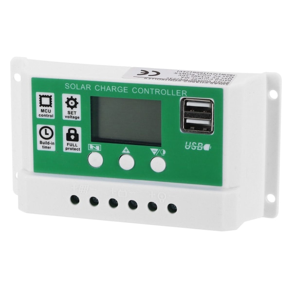 LCD Solar Charge Controller Justerbar 10A 12V 24V PWM KLB