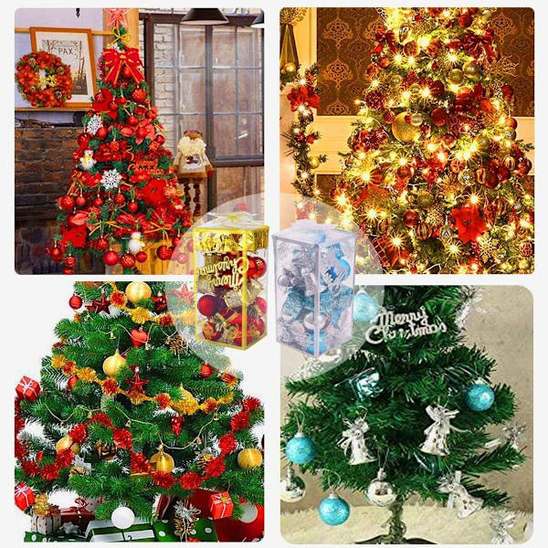 Julgranskulor set, plast julgranskulor julgransdekorationer plast KLB