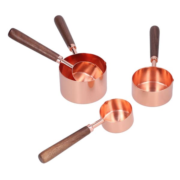 4-pack rosguld måttkoppar med rostfritt stålskala KLB