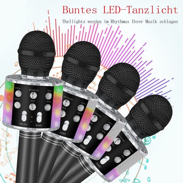 Ankuka Karaoke Mikrofon Barn, 2-pack Trådlös Magisk Sång Bluetooth KLB