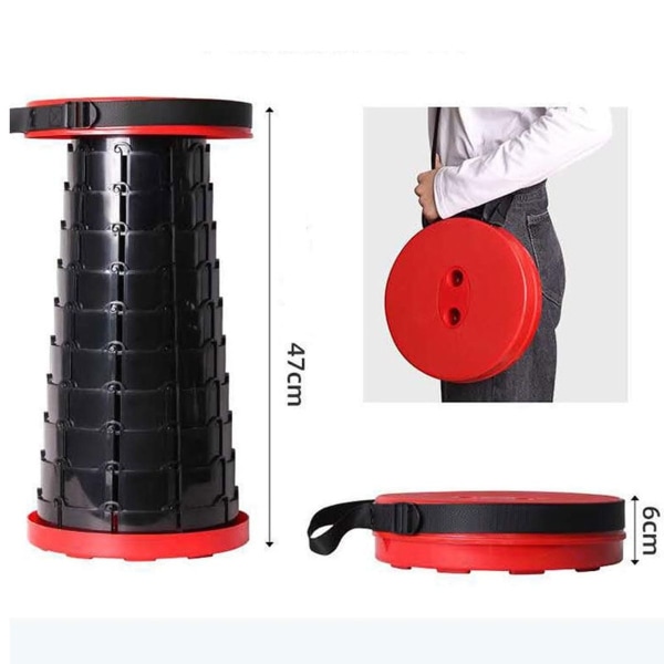 Fällbar pall Fällbar stol Fällbar Bärbar Lätt Retractable Hög för Camping
