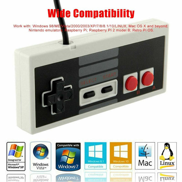 Pakke med 2 NES Classic-kontrollere for Nintendo Classic Mini Edition, Classic