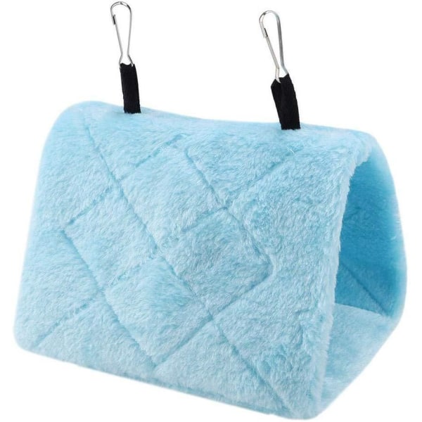 Sininen papukaija pesä lemmikki lintu pesä talvi lämmin riippumatto roikkuva luola häkki pehmoinen onnellinen maja teltta sänky(M,24 * 15 * 18cm