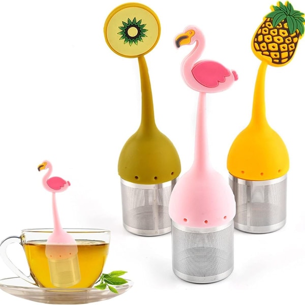 Silikone teinfuser, 3 stk. urtefilter, sød 304