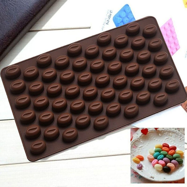 55 håls silikon kaffeböna form choklad godis isbit bricka