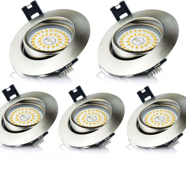 LED innfelt baderomsspotlight IP44 5W varm hvit 3000K 470LM ekstra flatt rundt tak