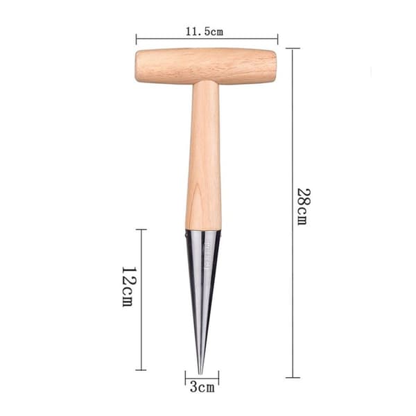 2-pack handdibbler trädgårdsverktyg med trähandtag, dibbler