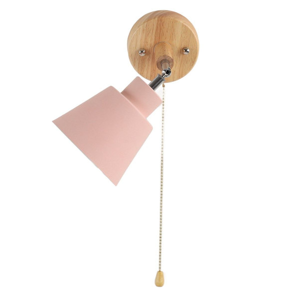Macaron sänglampa vägglampa platsbesparande rosa lampskärm vägg KLB