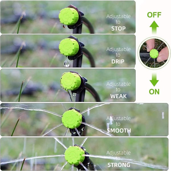 200 stk justerbare drypvandingsdryppere, 1/4 tomme drypvandingssystem, mikro KLB
