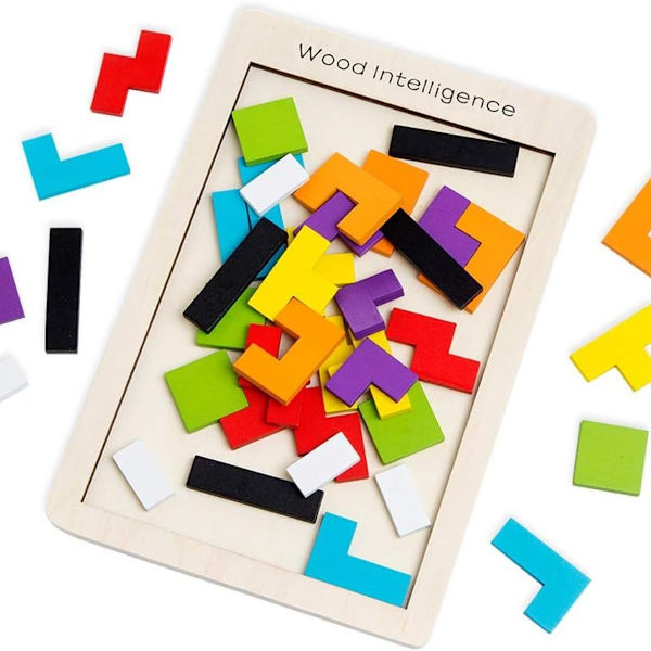 Tetris träpussel leksak från 3 år pojkar Tetris tangram träpussel KLB
