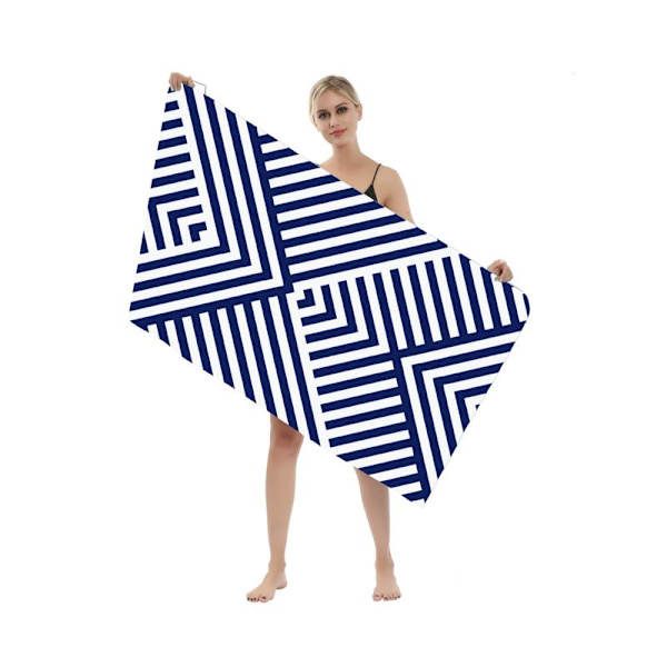 Mikrofiber strandhåndkle, stort stripete håndkle