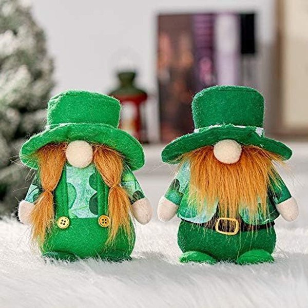 2-delad dekoration för St. Patrick's Day med tomtar, handgjorda skägg och flätor från KLB