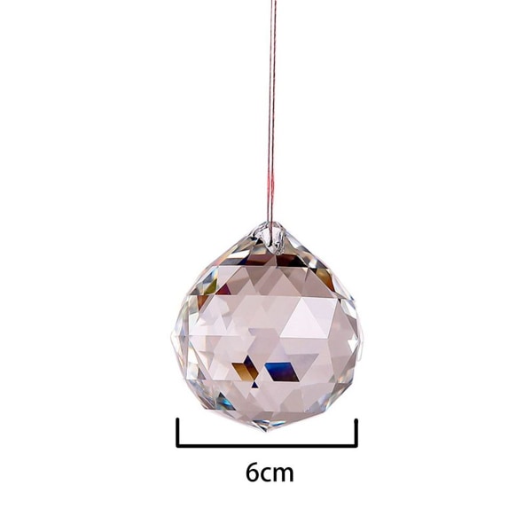 2,36"/60 mm krystalkugle af klart glas, stor krystalprisme sol