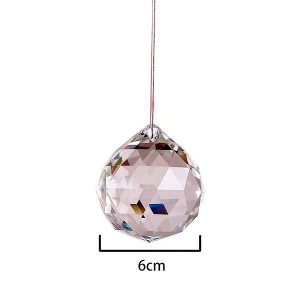 2,36\"/60mm klar glas kristallkula, stor kristallprisma sol