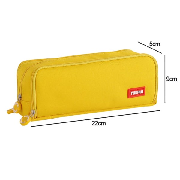 Large 3 Compartment Large Capacity Pencil Case Yellow KLB