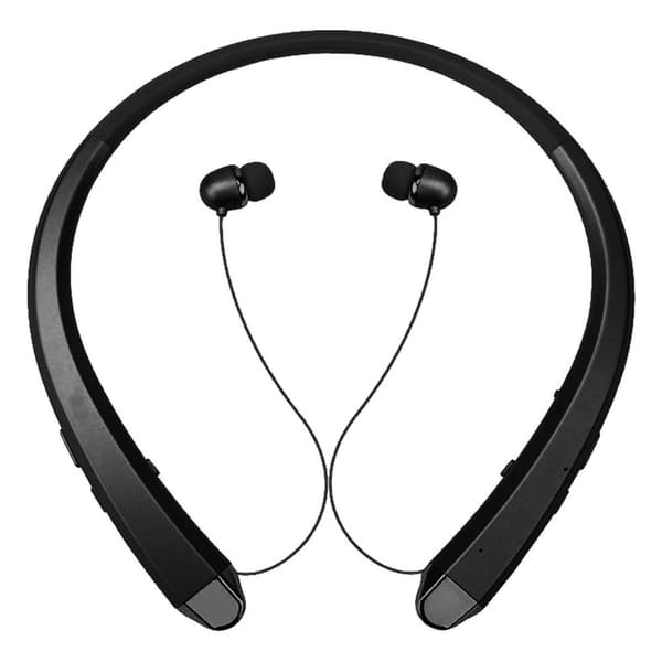 Bluetooth-hodetelefoner, trådløst nakkebåndsheadset med svart