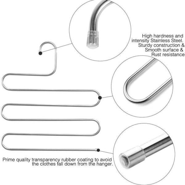 Rustfrit stålbøjle til opbevaring af tøj og bukser