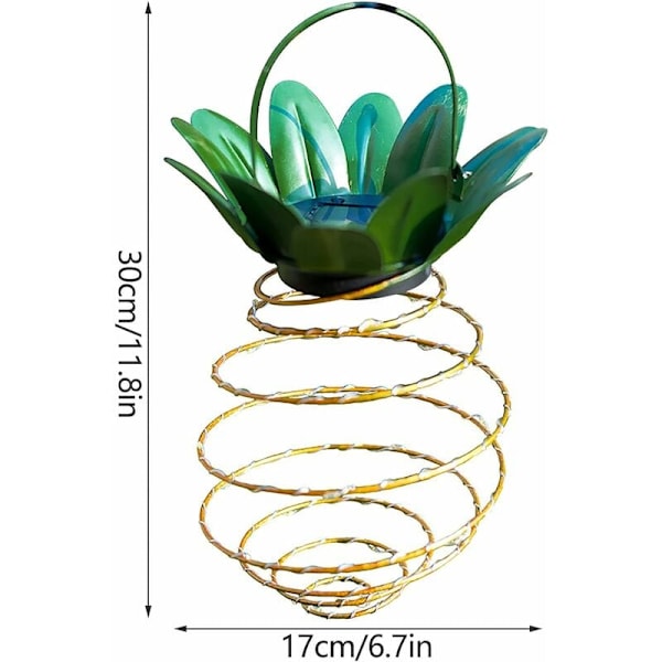 Glas Ananas Solcellslampa Ananas Nattlampa för Sovrum Koppartrådslampa Färgad Trådslampa för Sovrum, Vardagsrum och Barnrum KLB