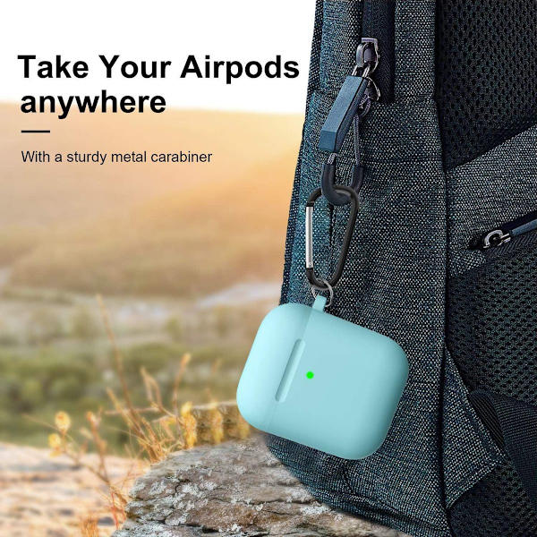 Airpods skal beskyttende etui er kompatibel med den blå grå