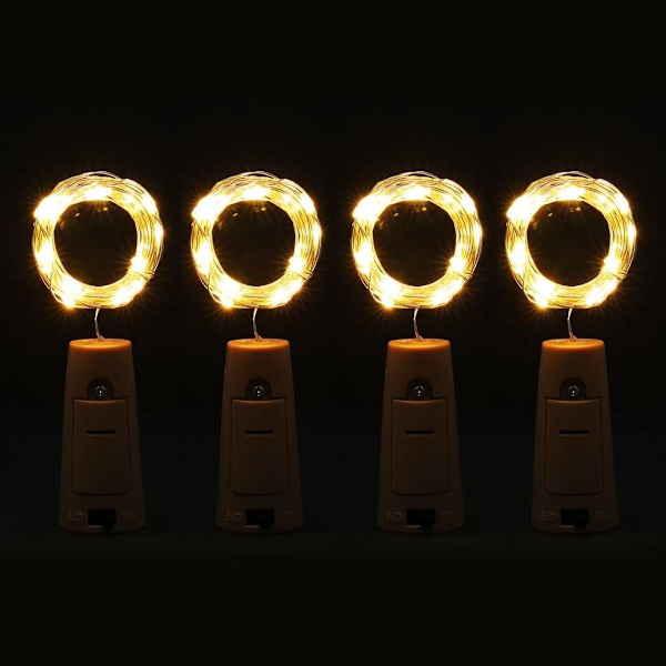 LFAMX 4-pack LED-fe-lampor, 2M 20 LED koppartråd romantiska fe-lampor, KLB