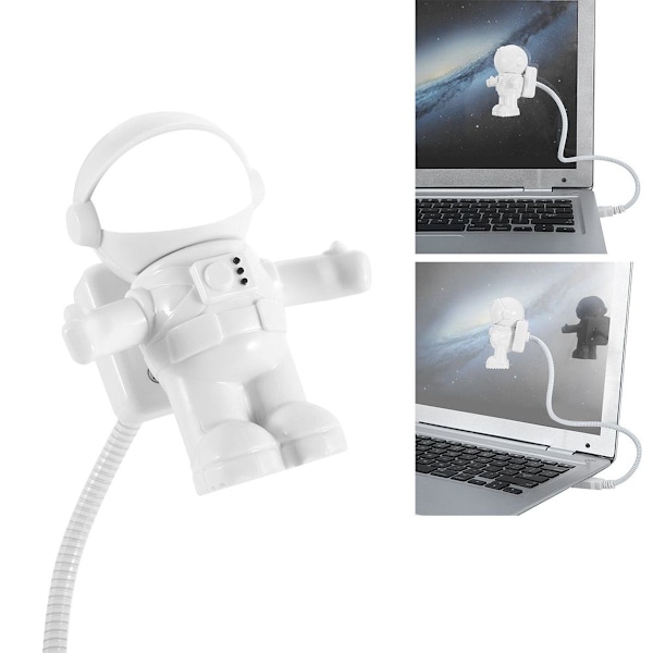 Bärbar tecknad astronaut USB LED-lampa flexibel KLB