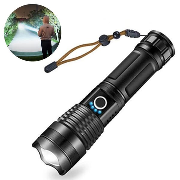 LED lommelygte 10.000 lumen, genopladelig