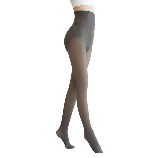 Varma tights, hög midja, bikakestruktur, 250 g, grå medelkod KLB