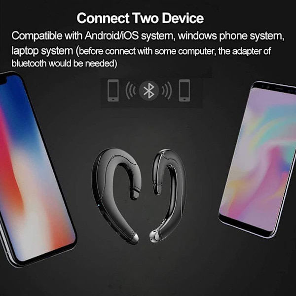 Trådløst Bluetooth-headset med ørekrog, knogleledning Bluetooth