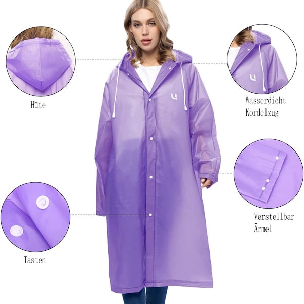 Sadesuoja EVA sadetakki sadeasusteet miehille ja naisille violetti KLB