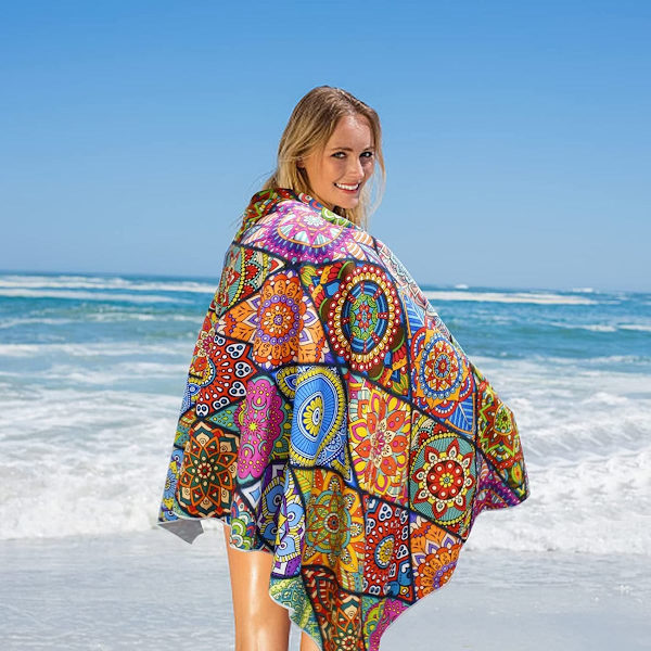 Mikrofiber Strandhåndkle Bohemian Trykt Håndkle, Sportshåndkle