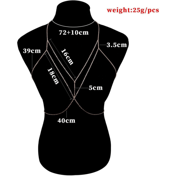 (Guld)Fashion Simple Belly Collar Sexy Belly Body Bikini Body Harness Kvinder og Piger