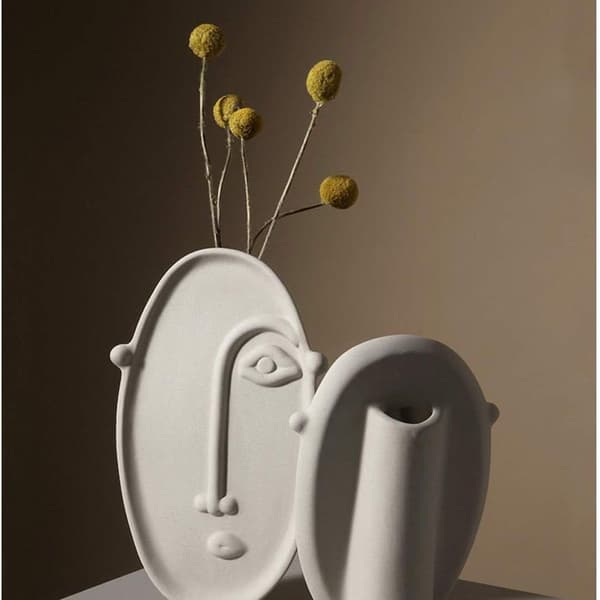 Keramisk vase moderne kunst kvinner abstrakt hode blomster vase