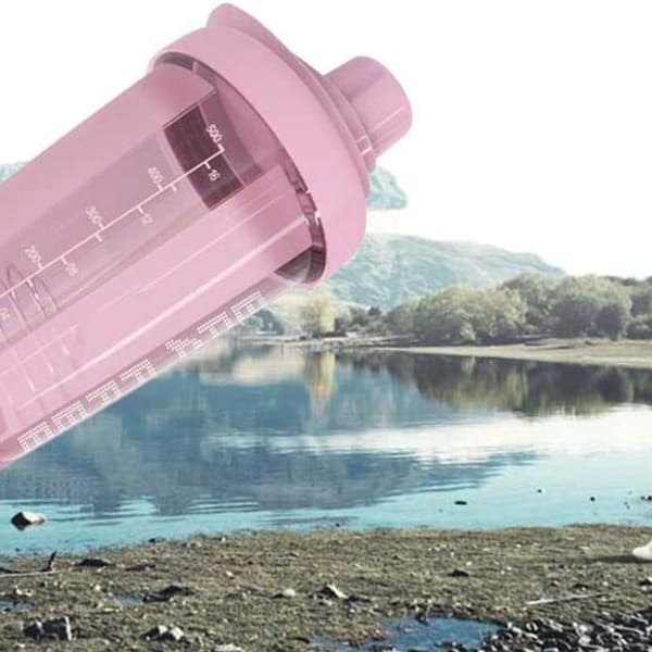 Proteinshaker med BlenderBall, 500ml proteinshaker med måleskala,