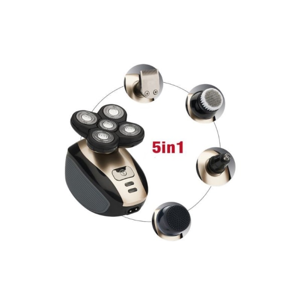 Sähköinen partakone, 5-in-1 vedenkestävä sähköpartakone, USB-partakone