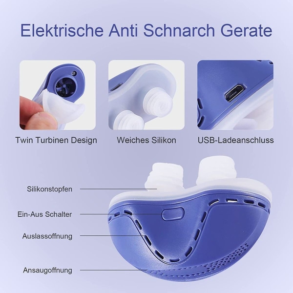 Electric anti-snoring device with adjustable wind speed