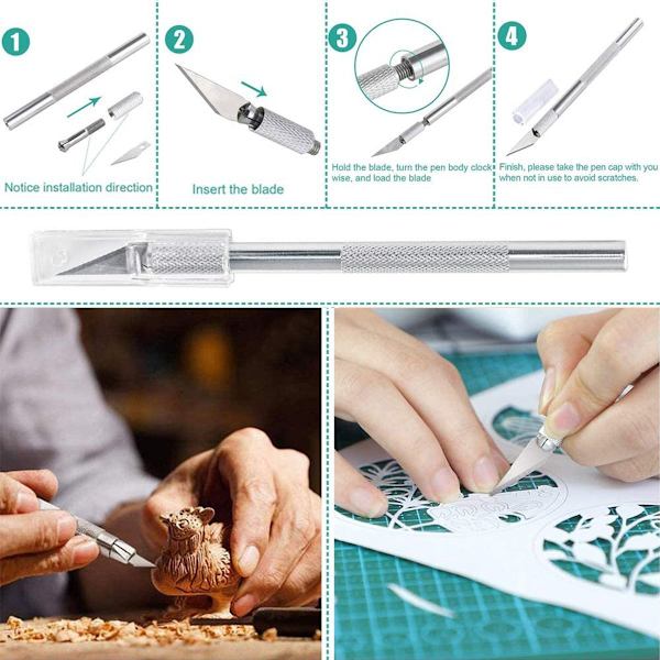 Homgaty DIY-askarteluvälinesarja, vinyyli J kymmenen työkalua, ruostumattomasta teräksestä valmistetut piirturin lisävarusteet KLB:llä