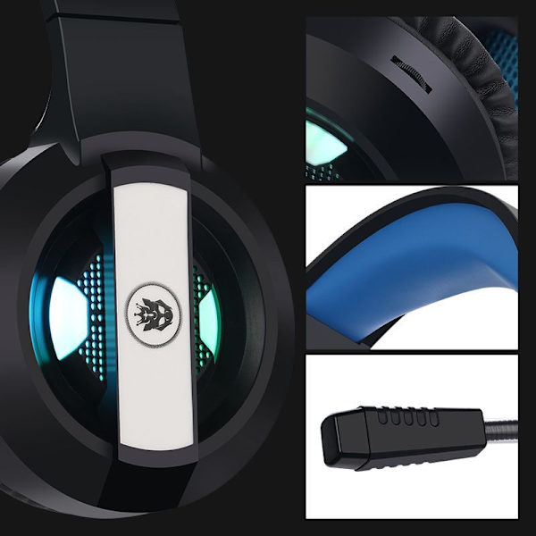 Gaming headset med 7.1 surroundljud stereo, enkel plug-in-version