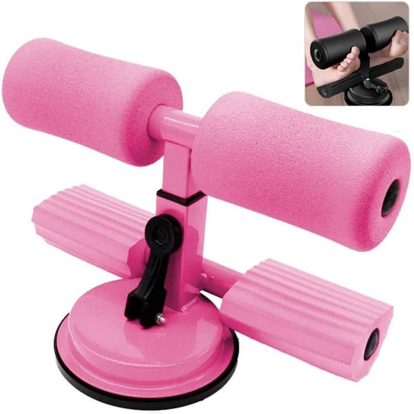 Självsugande sit-up stång, sit-up assistent, sit-up tränare sugkopp, rosa