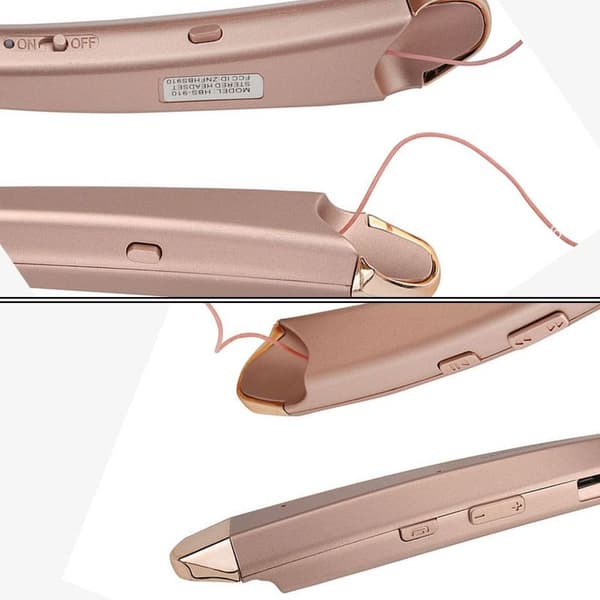 Bluetooth-hodetelefoner, trådløst nakkebånd-headset med gull